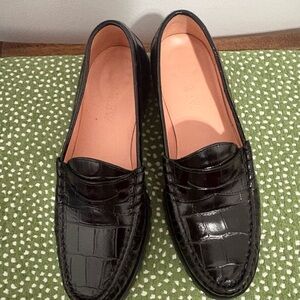 J. Crew croc lug sole Penny Loafers